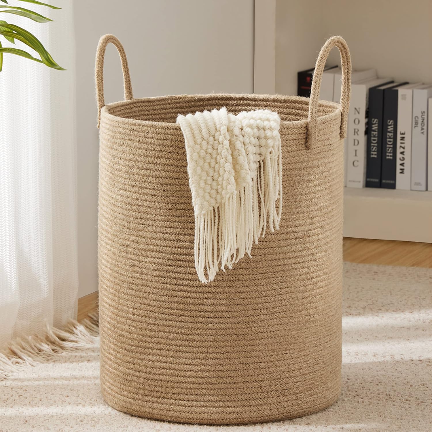 Sustainable Living Eco Friendly - Cesto de Armazenamento Grande e Alto,