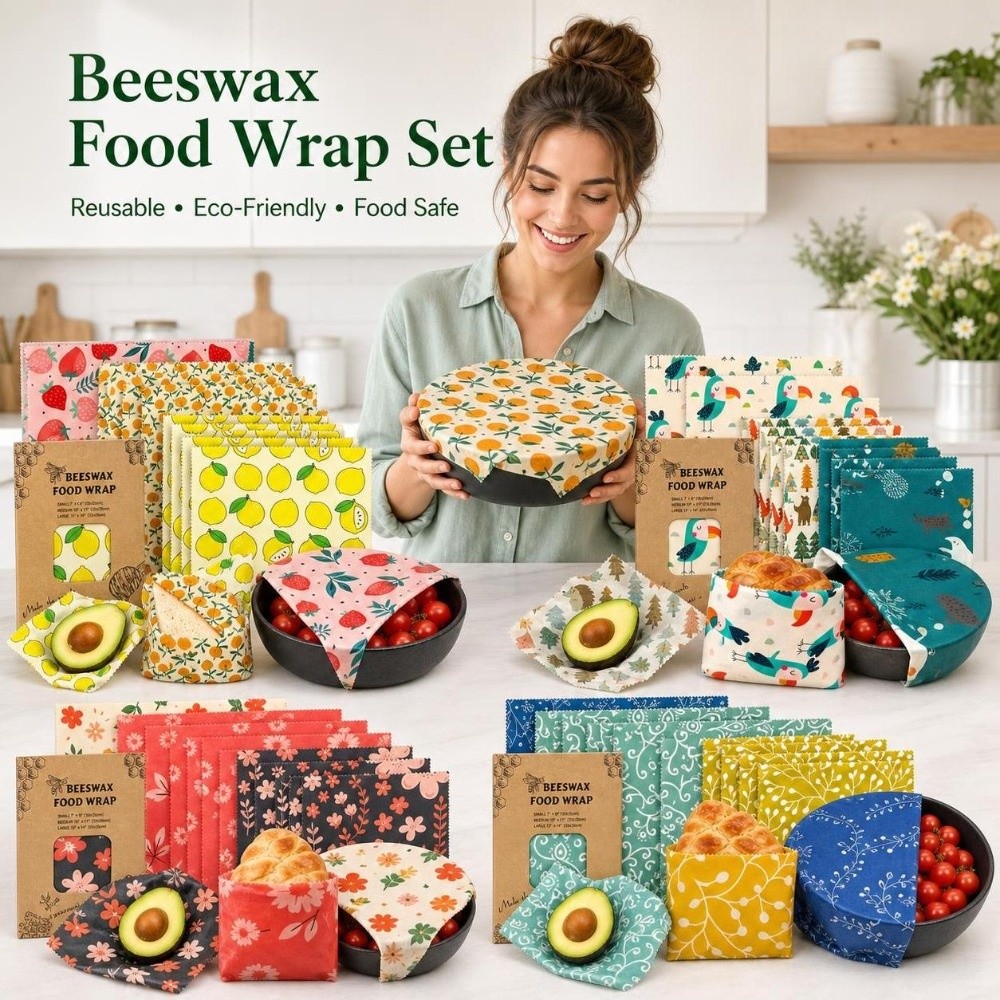Beeswax Food Cover - 9 peças de embalagem de cera