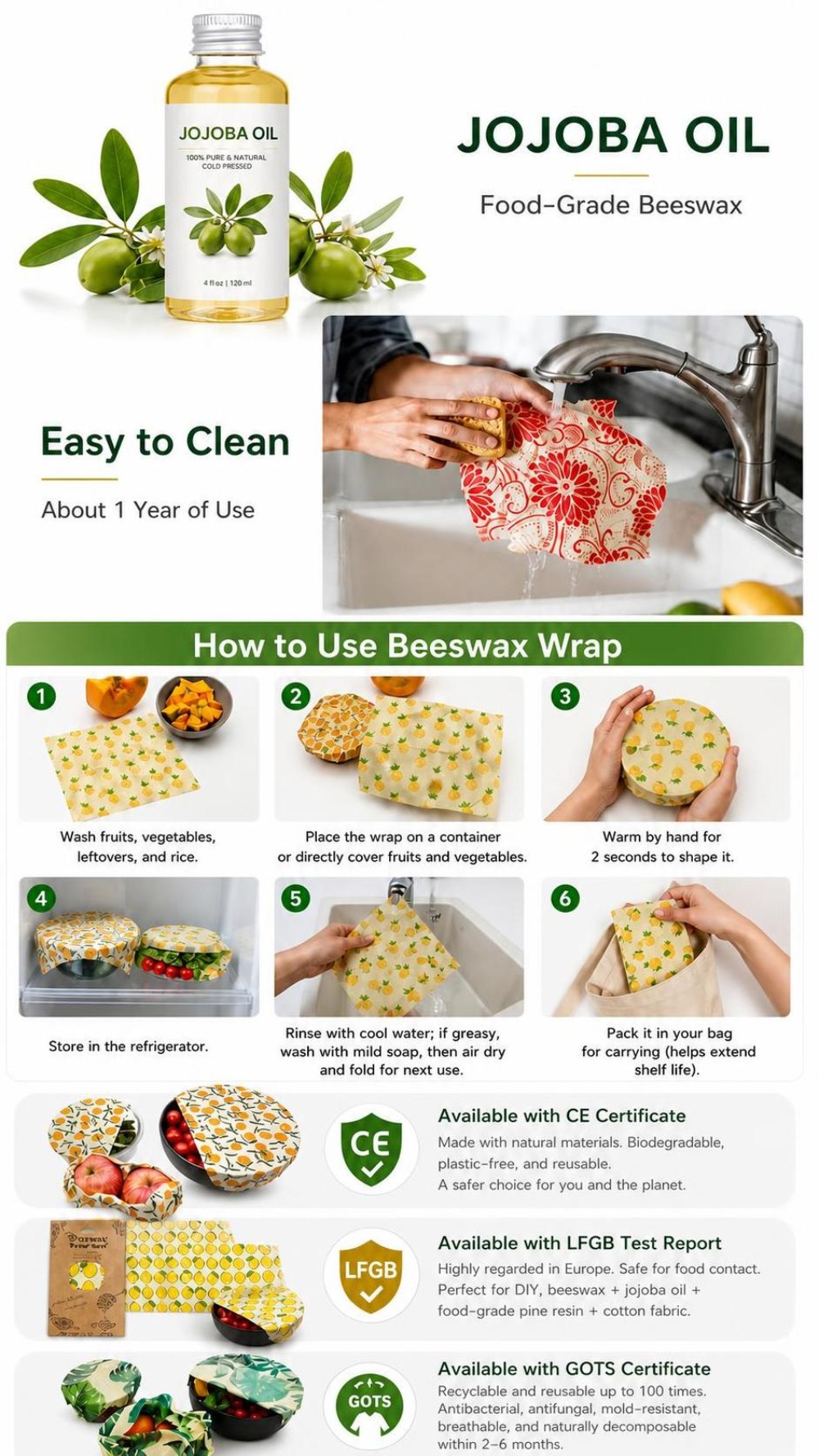 9 peças de envoltório de cera  - Beeswax Food Cover avaliação e preço