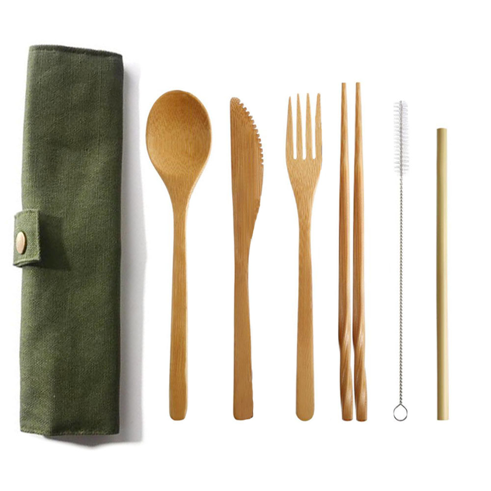 Conjunto de talheres de bambu  - Bamboo Cutlery Travel avaliação e preço