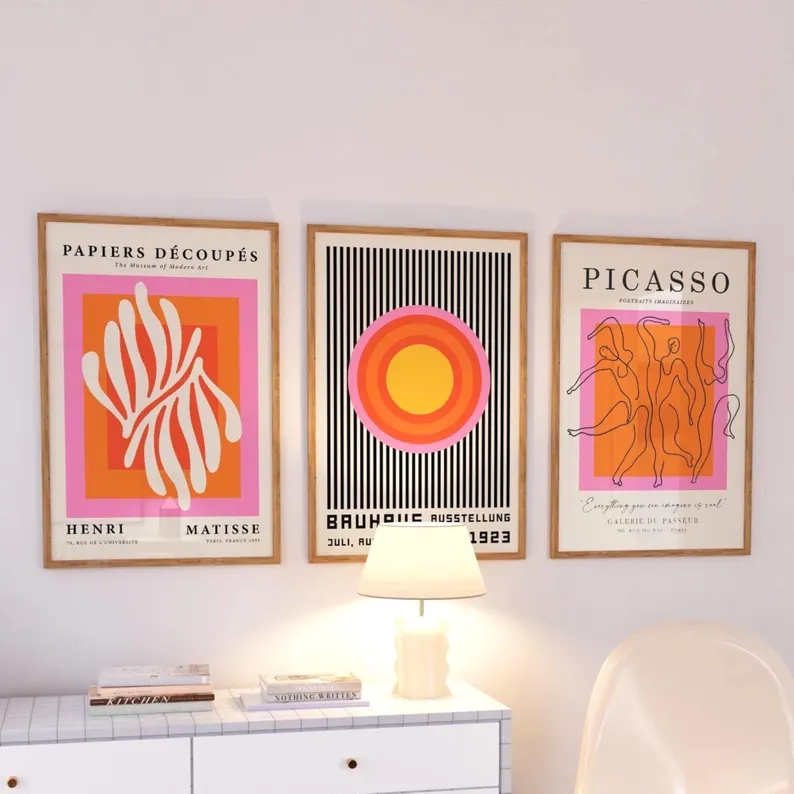 3 peças de arte moderna laranj - Sustainable Living Products avaliação e preço