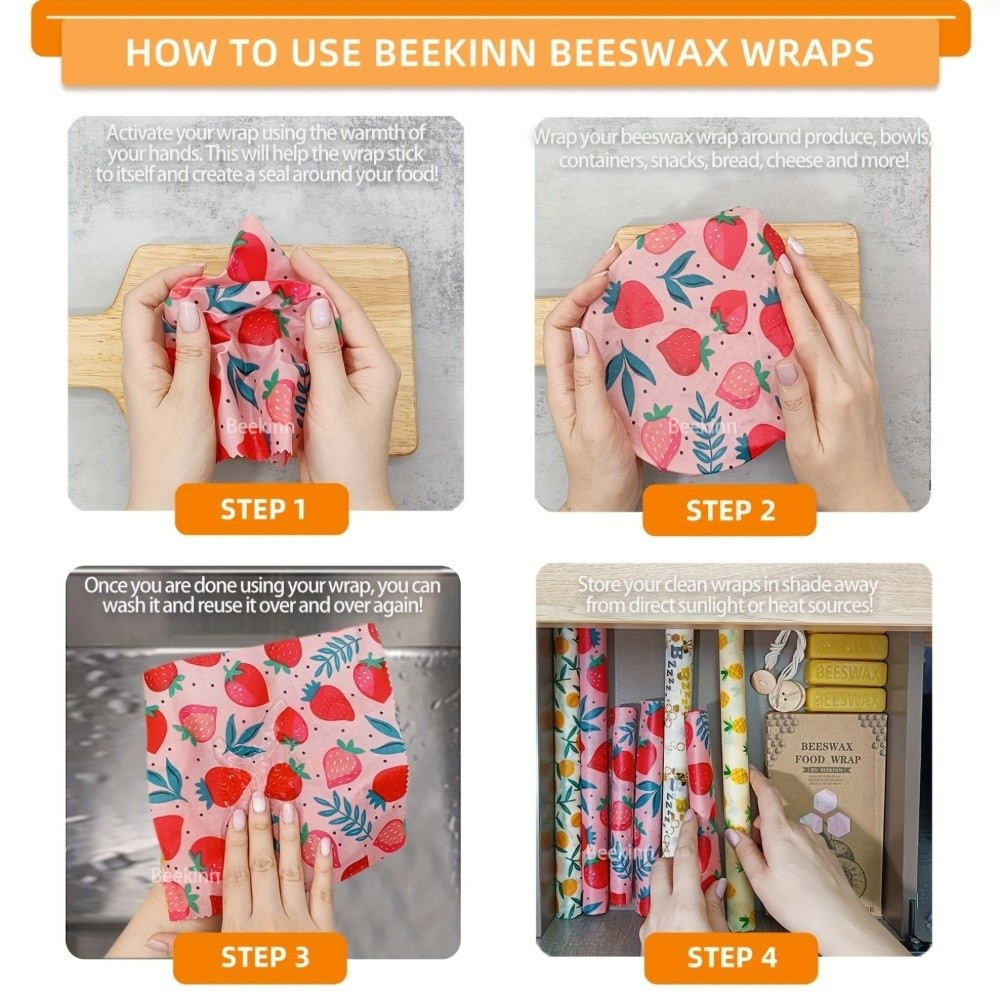 9 peças de envoltório de cera  - Beeswax Food Cover avaliação e preço