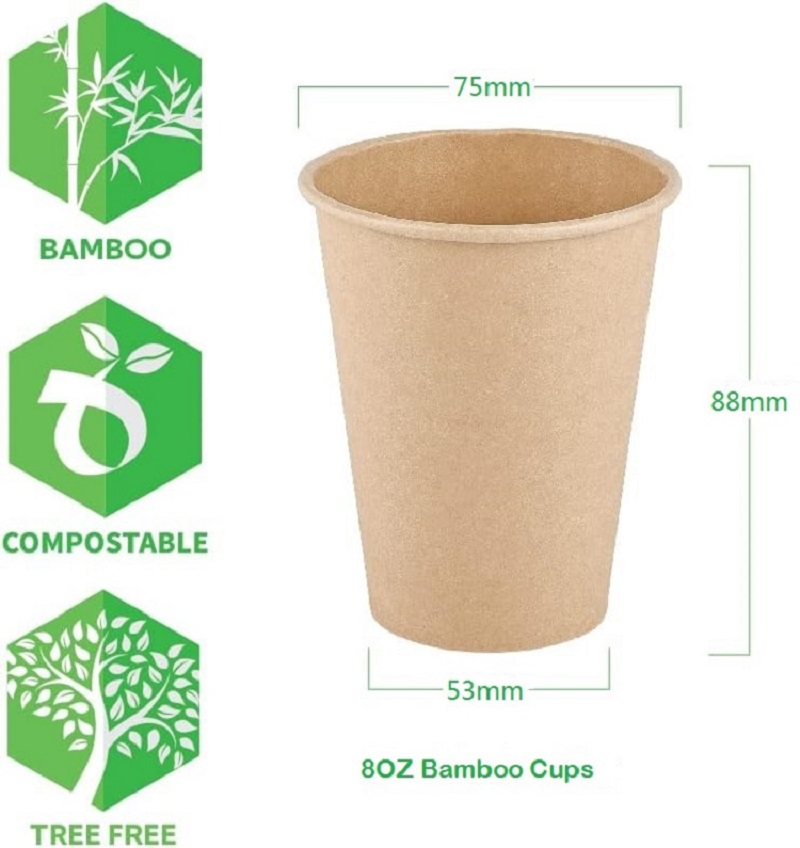 Copos de papel de fibra de bam - Bamboo Cutlery Travel avaliação e preço