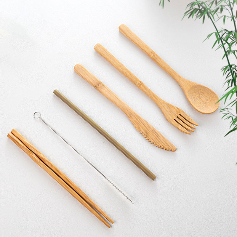 Utensílios de mesa de viagem d - Bamboo Cutlery Travel avaliação e preço