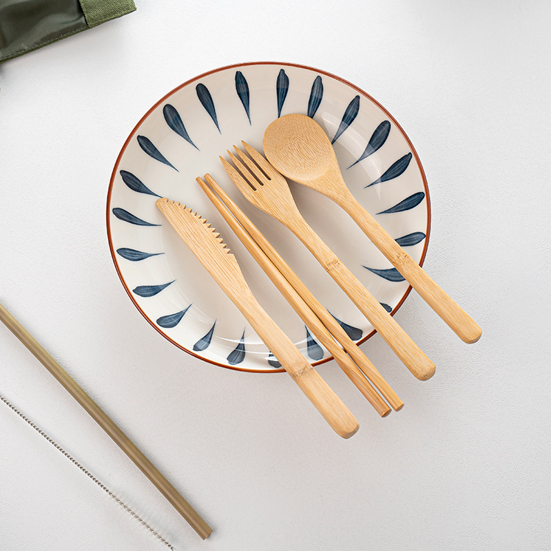 Utensílios de mesa de viagem d - Bamboo Cutlery Travel avaliação e preço